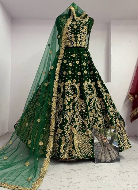 Green Colour KB-1048 COLOURS Bridal Wedding Wear Heavy Work Designer Lahenga Choli Collection KB-1048 C